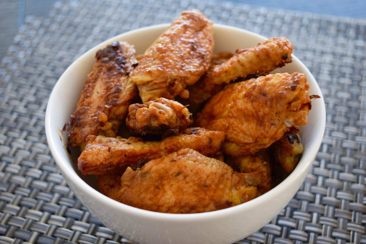 Baked Chicken Wings and Coleslaw