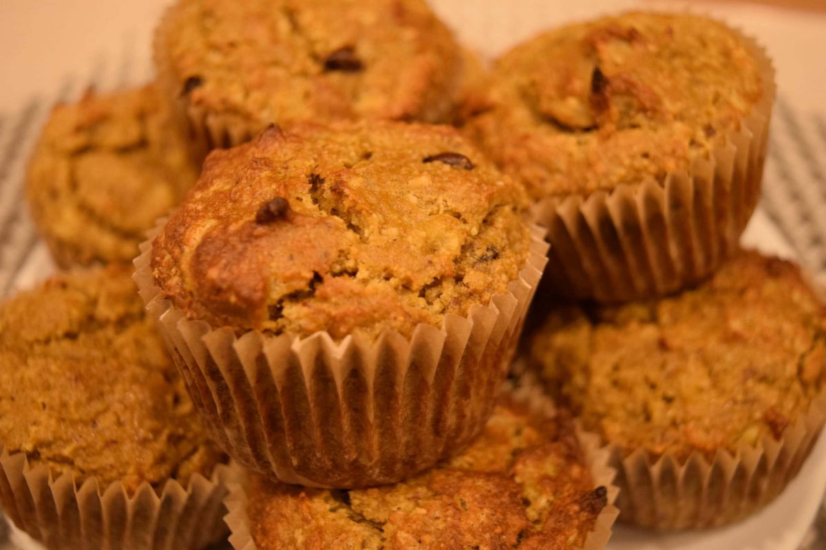 Banana Pumpkin Chocolate Chip Muffins